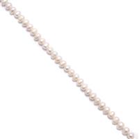 White Freshwater Cultured Potato Pearls Approx. 5-6mm, 38cm Strand