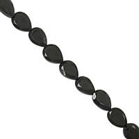 75cts Black Spinel Faceted Heart Approx 5 to 8.5mm, 31cm Strand