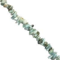 120cts Larimar Bead Nugget Approx 3x1.5 to 6x2mm, 32" Strand