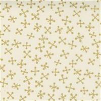 Moda Whispers Metallic Cream Gold Stitch Fabric 0.5m