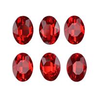 Scarlet Red Cusp Bottom Oval Rhinestones Approx 13x18 (6pcs)