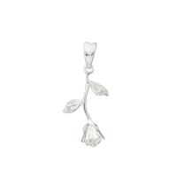 Summer At Chestnut Close By Mark Smith: 925 Sterling Silver Rose (D-26mm W-11mm) With Diamonds Charm