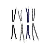 925 Sterling Silver Rope Slider Bracelets (4pcs: Black, Grey, Blue, Silver)