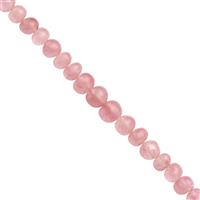 8cts Burmese Pink Tourmaline Smooth Rondelles Approx 3 to 2mm, 10cm Strand