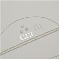 935 Argentium Finest Silver Floating Freshwater Cultured Pearl Pendant Kit
