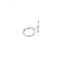 925 Sterling Silver Hexagon Style Toggle Clasp Approx 15x20mm