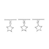 Silver Base Metal Star Shaped Toggle Clasp Approx 12mm (3pcs)