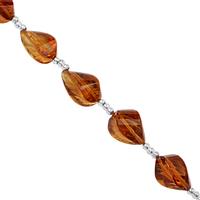 20cts Madeira Citrine Graduated Faceted Twisted Drops Approx 7x4 to 11x7mm, 11cm Strand With Spacers.