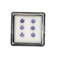 0.70cts Tanzanite Round Brilliant Approx 3.50mm Pack of 6 (H)