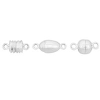 Sterling Silver Round, Spiral & Barrel Magnetic Clasps (Pack of 3)