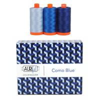 Aurifil Colour Builder Como Blue Thread Set Pack of 3 Large Spools 50wt  (3 x 1300m) 