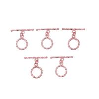Rose Gold Plated Base Metal Twisted Toggle Clasp, Approx. 15x29mm (5pcs/pk)