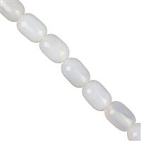250cts Brazilian Branca Onyx Plain Barrel Beads Approx 10x14mm , 38cm Strand