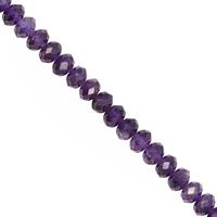 50cts Amethyst Faceted Rondelle Approx 5.5x4 to 6x4mm, 20cm Strand