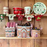 Amber Makes Gingerbread House - Christmas Storage Baskets Kit: Panel and Instructions