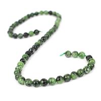 120cts Ruby Zoisite Plain Rounds Approx 6mm, 38cm Strand