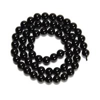 155cts Black Spinel Plain Rounds Approx 6mm, 38cm Strand