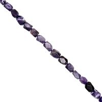 640cts Banded Amethyst Faceted Nuggets Approx 15x20mm, 38cm Strand