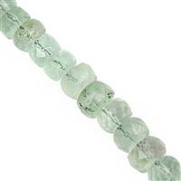 115cts Green Fluorite Graduated Faceted Rondelle Approx 6x4.5 to 8.5x6mm, 20cm Strand