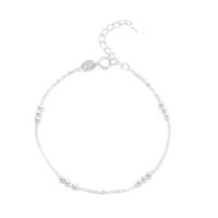 925 Sterling Silver Triple Beaded Bracelet, 7.4 Inch 