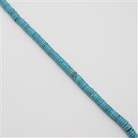 400cts Dyed Light Blue Magnesite Heshi Beads Approx 10x3mm, 38cm Strand