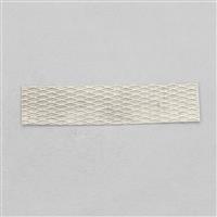 925 Sterling Silver Textured Sheet Approx 7x1.5cm, Diamond Effect