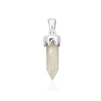 2.20cts Rainbow Moonstone Point 925 Sterling Silver Pendant Approx 23x4mm