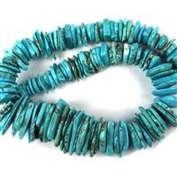 850cts Dyed Blue Magnesite Graduated Slices Approx 10x1.5-29.5x5mm, 38cm Strand
