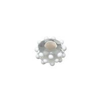 Preciosa Crystal/White Polka Dot Round Lampwork Bead Approx. 9x18mm (1pk)