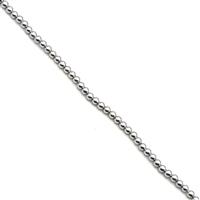 Silver Shell Pearl Plain Rounds Approx 4mm, 20cm Strand 