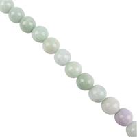 275cts Type A Green Jadeite Plain Rounds Approx13mm , 20cm Strand