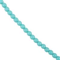 Shiny Turquoise Czech Glass Pearls, 3mm 40cm