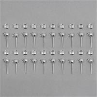 925 Sterling Silver Earring Posts & Butterfly Backs 15x4mm (Approx 10pairs)