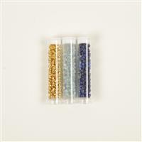 Gem kit : Aquamarine & Lapis Lazuli & Gold Haematite Facted Rondelles Approx 2x3mm
