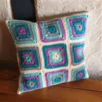 Woolly Chic Purple Rain Granny Square & Stripe Cushion Kit