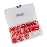 Raspberry AB Faceted Glass Beads Approx 3mm-10mm, with Base Metal Toggle Clasp, 350pc 