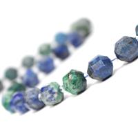 230cts Dyed Green & Blue Lapis Lazuli Fancy Faceted Latern Beads Approx 10x9mm, 38cm