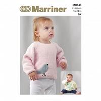 Marriner Bird & Dino Motif Baby Jumper Knitting Pattern