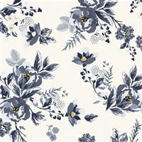 Marcia Cornell Gingham Foundry 2021 Floral Cream Fabric 0.5m