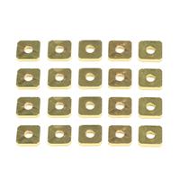 Gold Plated Base Metal Rounded Flat Squares, Approx 6x1mm (20pk)