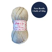 Bundle of Juey Super Chunky Yarn 3 x 100g Balls - Oat