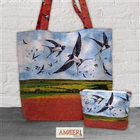 Amber Makes Swallows in the Air Totally Tote Bag and Purse Kit: Panel & Instructions  