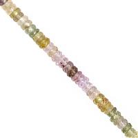 32cts Multi-Colour Sapphire Faceted Rondelle Approx 2.5x1 to 4x1mm, 21cm Strand