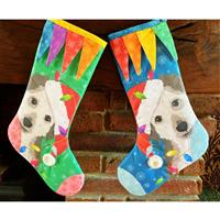 Stuart Hillard - Christmas Stockings Puppy Fabric Panel (140 x 57cm)