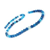 85cts Blue Banded Agate Plain Round Approx 6mm, 36cm Strand