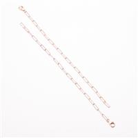 Rose Gold Plated 925 Sterling Silver Hammered Link Bracelets  Approx 19cm, (0.65 wirex3.3x10.6mm) (2pcs)