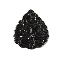 15cts Type A Black Jadeite Carving Pendant Approx 35x40mm