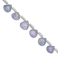 20cts Tanzanite Smooth Heart Approx 4 to 7mm, 20cm Strand With Spacers