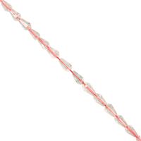 3.40cts Morganite Faceted Raindrops Approx 2.5x1.5 to 5x2.5mm, 19cm Strand With Spacers