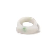 35cts Type A  Green & White Jadeite Ring, 1pcs